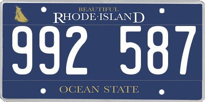 RI license plate 992587