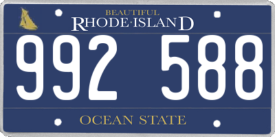 RI license plate 992588