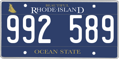 RI license plate 992589