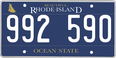 RI license plate 992590