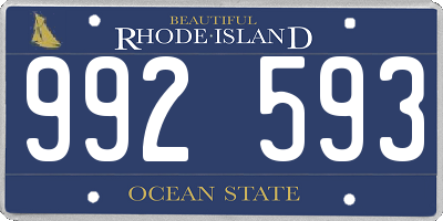 RI license plate 992593