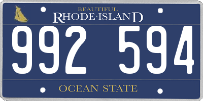 RI license plate 992594