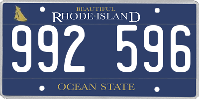 RI license plate 992596