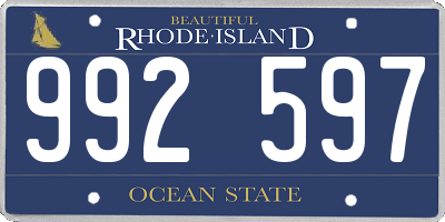 RI license plate 992597