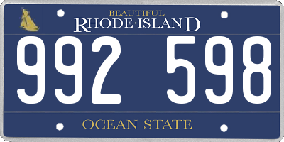 RI license plate 992598