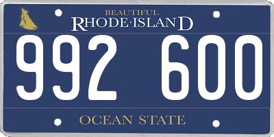 RI license plate 992600