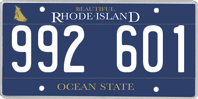 RI license plate 992601