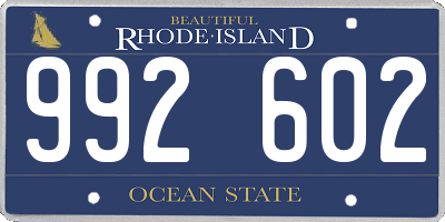 RI license plate 992602