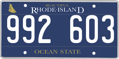 RI license plate 992603