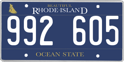 RI license plate 992605