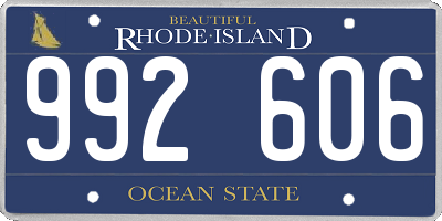 RI license plate 992606