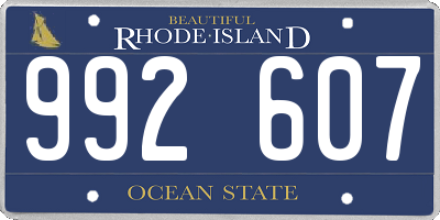 RI license plate 992607