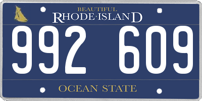 RI license plate 992609