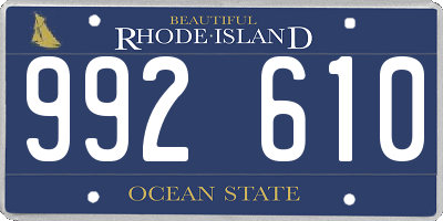 RI license plate 992610