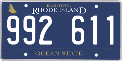 RI license plate 992611