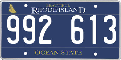 RI license plate 992613