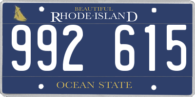 RI license plate 992615