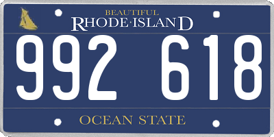 RI license plate 992618