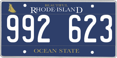 RI license plate 992623