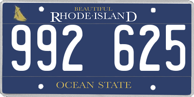 RI license plate 992625