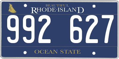 RI license plate 992627