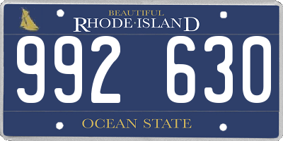 RI license plate 992630