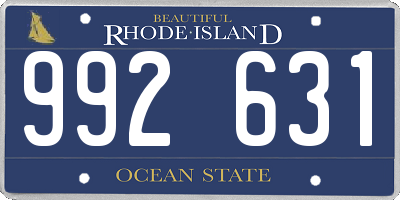 RI license plate 992631