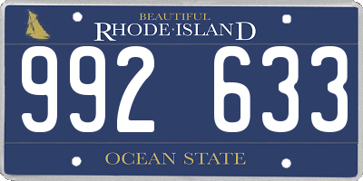 RI license plate 992633