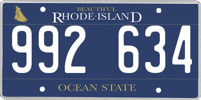 RI license plate 992634