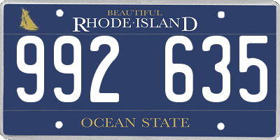 RI license plate 992635