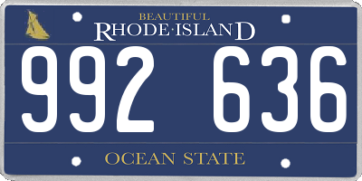 RI license plate 992636