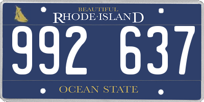 RI license plate 992637