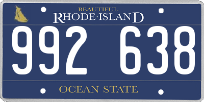 RI license plate 992638