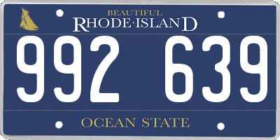 RI license plate 992639