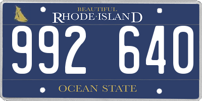 RI license plate 992640