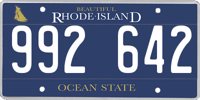 RI license plate 992642