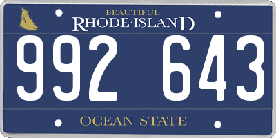 RI license plate 992643