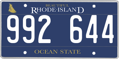 RI license plate 992644