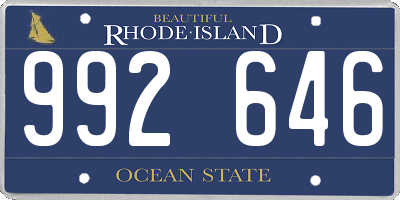 RI license plate 992646