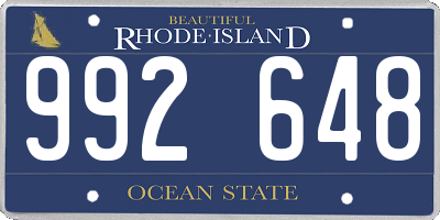 RI license plate 992648