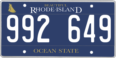 RI license plate 992649