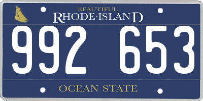 RI license plate 992653