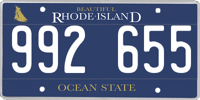 RI license plate 992655