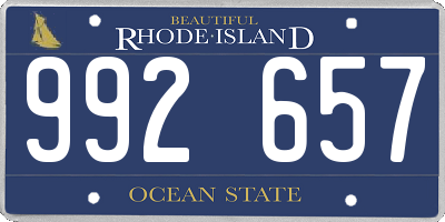 RI license plate 992657