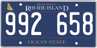 RI license plate 992658