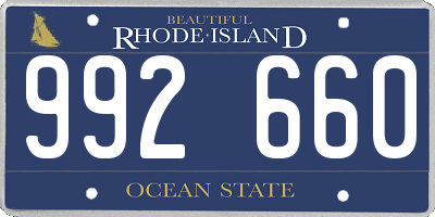 RI license plate 992660