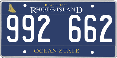 RI license plate 992662