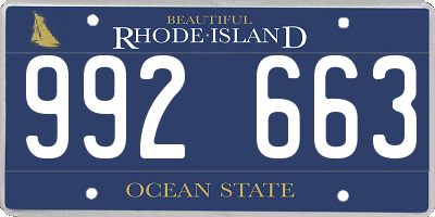 RI license plate 992663