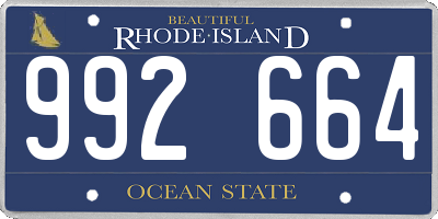 RI license plate 992664