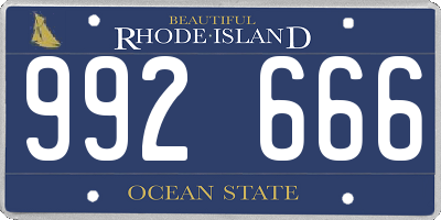 RI license plate 992666